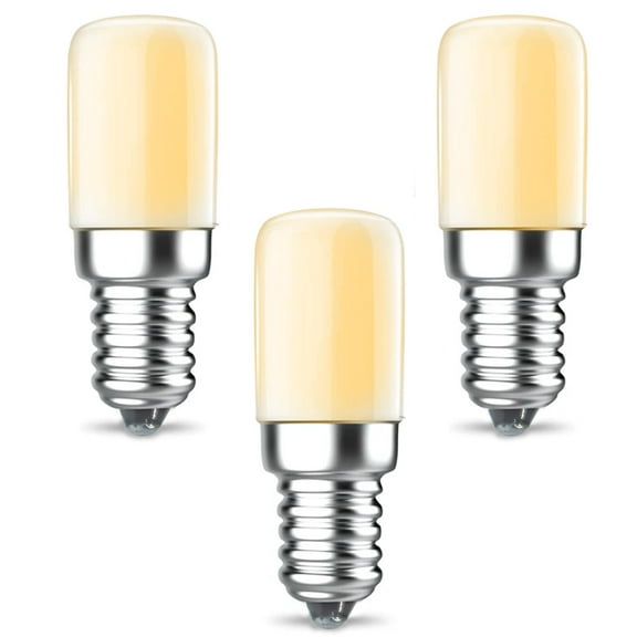 HQRP T8 E12 LED Light Bulbs 3-Pack Warm White 2300-2500K, 2W Energy-Efficient Small Night Light, LED Bulb for Window Candle & Chandeliers, Salt Lamps