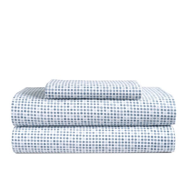 Juego de sábanas de franela LANE LINEN, 100% algodón, doble con lunares
