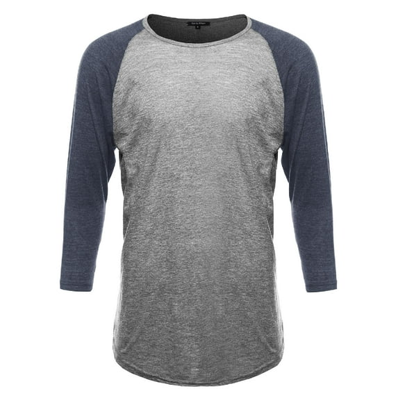 FashionOutfit Men's Basic Lightweight Baseball Raglan Shirt