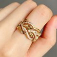 thumbnail image 3 of Womens Copper Ring Multi Layer Hollow Zircon Geometric Lines Design Fashion Jewelry For Zircon Ring Style Gold, 3 of 5