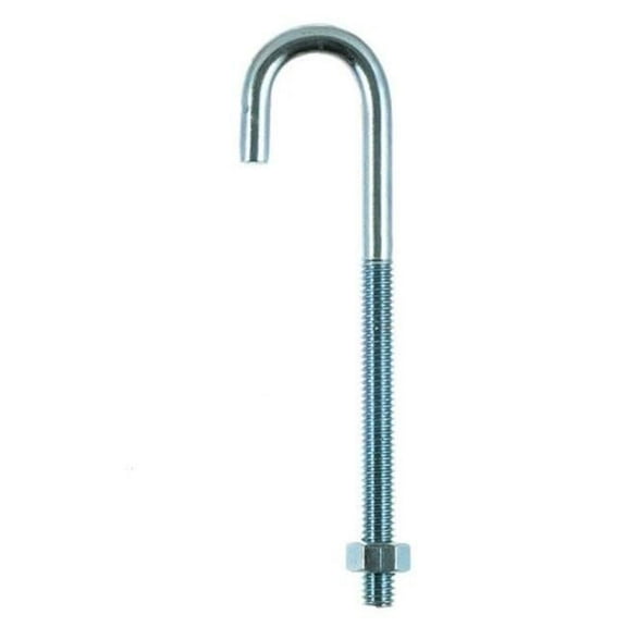 Hampton Medium Zinc-Plated Silver Zinc 5 in. L J-Bolt 150 lb 1 pk