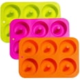 thumbnail image 2 of Moldes para donas, paquete de 3, moldes antiadherentes de silicona de tamaño completo para donas, galletas, panecillos, muffins, 3 colores, 2 of 5
