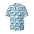 thumbnail image 2 of Lsque Golf Balls 1 print Men's Cuban Collar Short Sleeve Shirt Summer Beachwear Casual Button Down Fashionable Vacation Leisure Shirt-4X-Large, 2 of 7