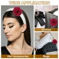 thumbnail image 7 of Uxcell Silk Satin Flower Brooch Pin Large Peony Floral Lapel Pin for Women Burgundy, 7 of 7