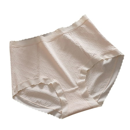 cfhntfmh Plus Size Panties for Women Soft High Waisted Full Coverage Briefs Breathable Color Block Seamless Underwear