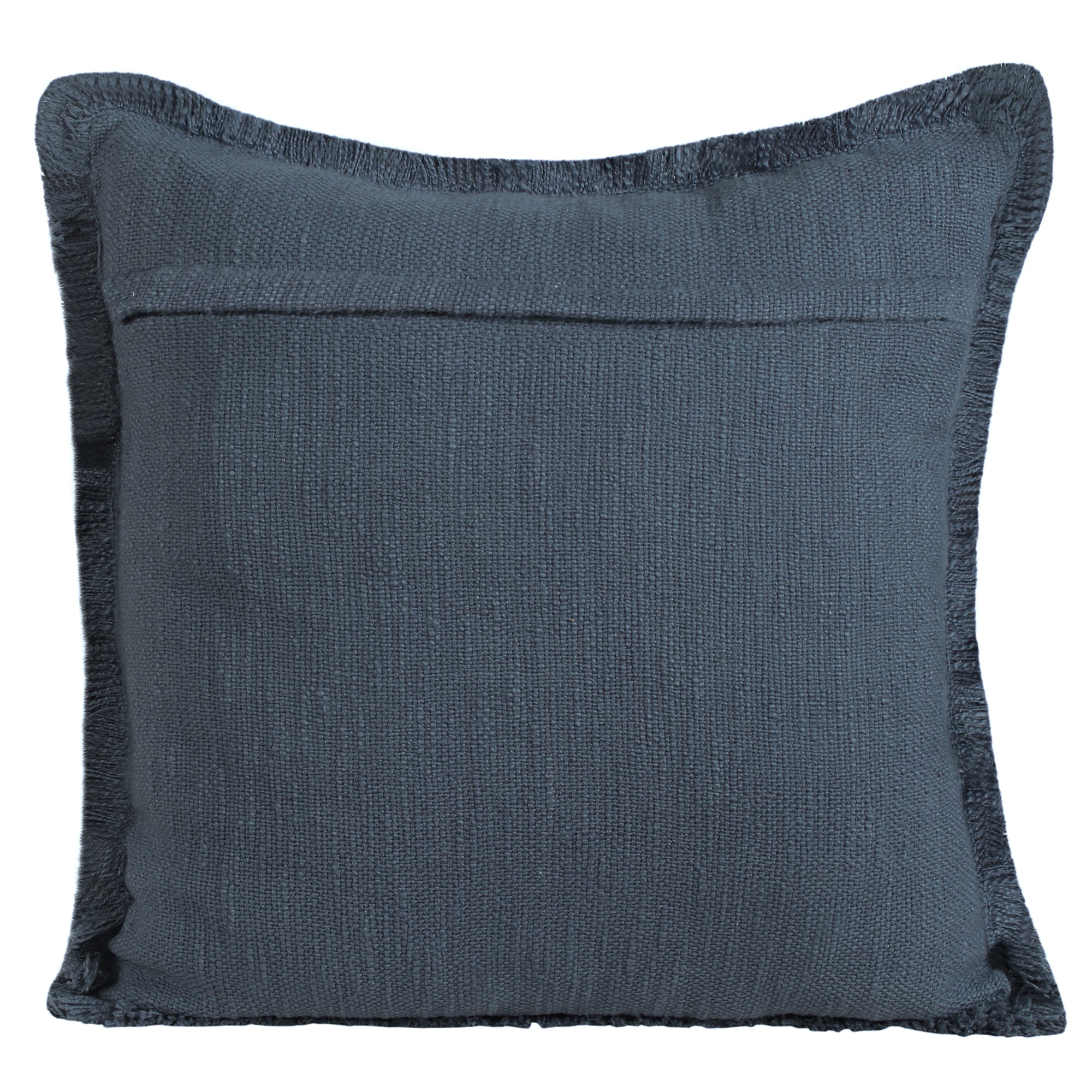 Ox Bay Bennett 20" x 20" Blue Solid Fringed Cotton Adult Decorative Throw Pillow Cover