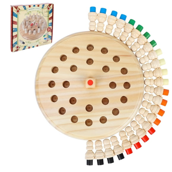 Juego de combinaciones de ajedrez con memoria Gothink Wooden para niños con dados