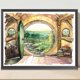 thumbnail image 3 of Pintura de diamante 5D DIY Kit de vista de ventana de taladro redondo completo decoración del hogar 40x30cm, 3 of 9