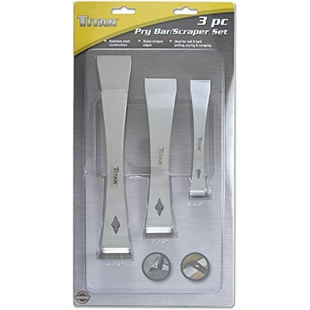 Titan 17007 3 Piece Pry Bar Set, Rigid Stainless Steel