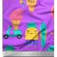 thumbnail image 1 of Soimoi Purple Poly Georgette Fabric Beech & Fun Party Decor Fabric Printed Yard 42 Inch Wide, 1 of 5
