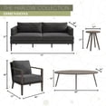thumbnail image 5 of Mod Furniture Harlow 5-Piece Outdoor Mid-Century Modern Deep Seating Chat Set in Gray, 5 of 15