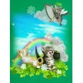 thumbnail image 3 of St. Patrick's Day Men's Shirt Green Rainbow Angel Kittens Adult T-Shirt, 3 of 5