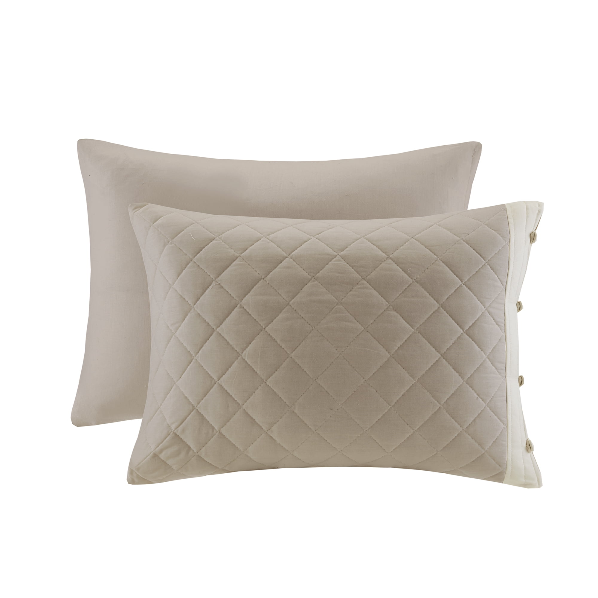 Madison Park King Breanna 4-Piece Cotton Reversible Tailored Bedspread Set, Khaki