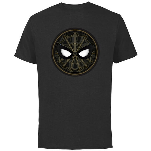 Marvel Spider-Man: No Way Home Black and Gold Spidey Mask - Short Sleeve Cotton T-Shirt for Adults - Customized-Black