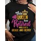 thumbnail image 1 of Casual Short Sleeve Retired Print Crew Neck T-Shirt - Women's Spring & Summer Clothing, 1 of 6