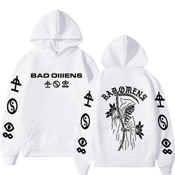Bad Omens Band Tour American Music Print Hoodie The Death of Peace of Mind Skeleton Graphic Hooded Men's Rock Gothic Sweatshirts