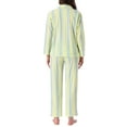 thumbnail image 3 of INSPIRAR CHIC Pijamas de Algodón para Mujeres, Con Botones, de Manga Larga, con Cuello Notch, Conjunto de 2 Piezas de Ropa de Casa con Bolsillos, Rayas Amarillas, 3 of 6