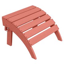 AreShark Folding Adirondack Footrest, All Weather Adirondack Ottoman Without Assembly, Dark Red