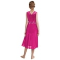 thumbnail image 2 of TiaoBug Kids Girls Sleeveless Ballet Lyrical Dance Dress High Low Asymmetric Tulle Figure Ice Skating Dress Hot Pink 6, 2 of 7