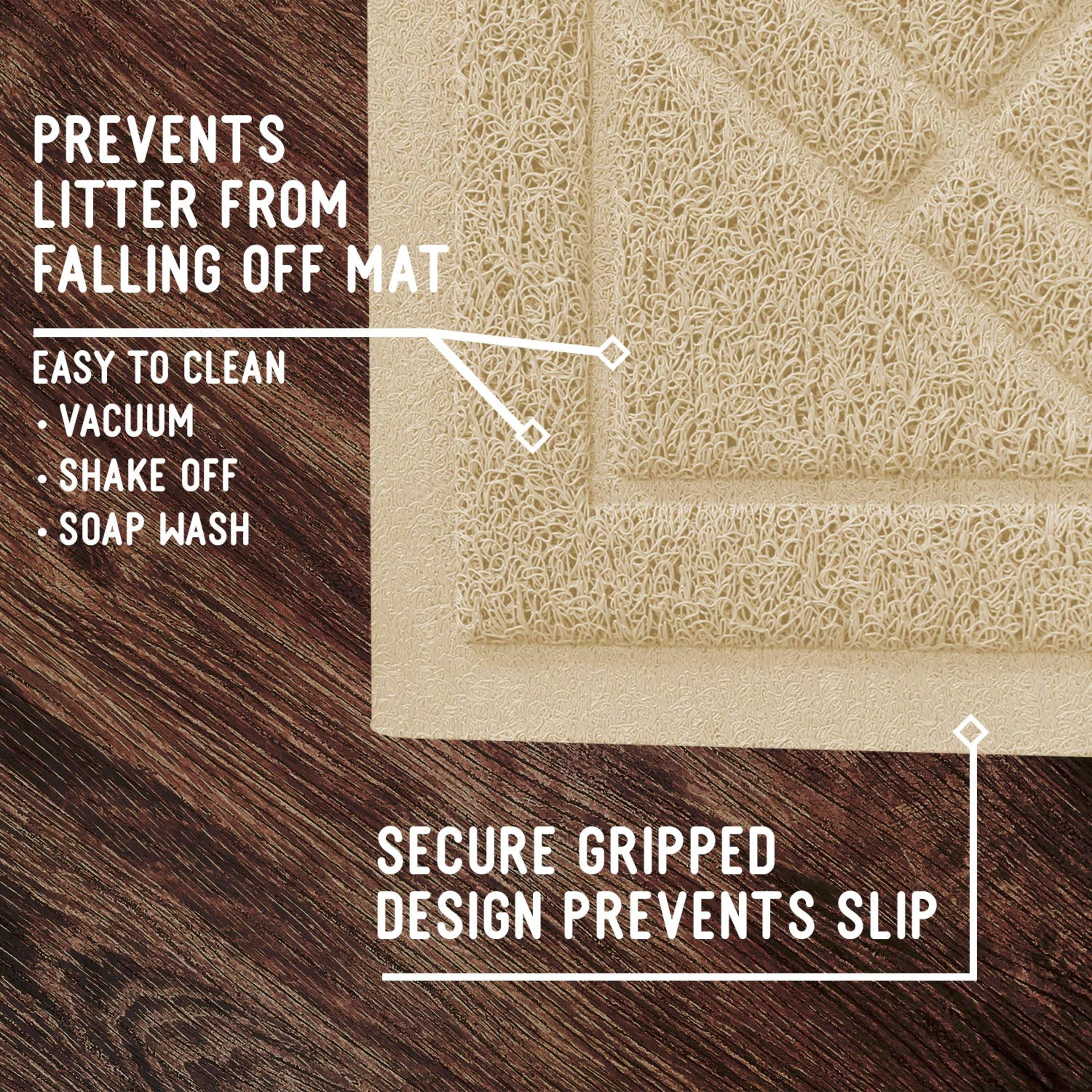 Downtown Pet Supply Non Slip and Washable Cat Litter Mat 15.5" x 23", Beige
