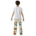 thumbnail image 5 of FORMRS Kids Pajama Pants with Pockets Size 6-8Y Boys Lounge Sleep Bottoms, Beige Cats Reading, 5 of 8
