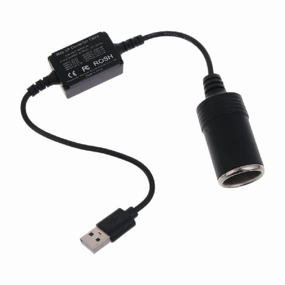 USB to 12V Adapter Car Cigarette Lighter Compatible Driving Recorder GPS E-Dog