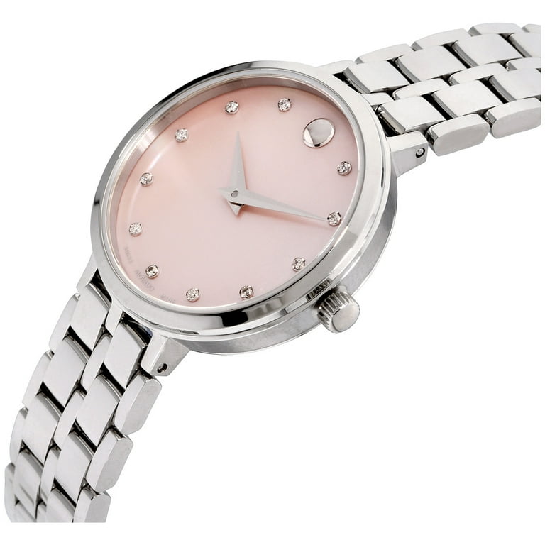 Movado Kora Quartz Movement Pink Mother Of Pearl Dial Ladies Watch 607322