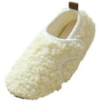 thumbnail image 3 of Dakaela 1-10Y Toddler Slippers Boys Girls Non Slip House Shoes Winter Warm Fuzzy Walking Shoes Indoor Outdoor with Hook and Loop Beige, 3 of 7