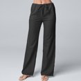 thumbnail image 1 of Pantalones Finos Pantalones casuales de mujer Pantalones con cordón de cintura alta Suave Longitud total Primavera Verano Cgtredaw Negro M para Mujer, 1 of 7