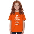 thumbnail image 4 of Keep Calm and Say Boo Halloween Crewneck T Shirts Boy Girl Teen Brisco Brands L, 4 of 6