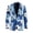 Blue Floral Print, variant on Neon Palm Galaxy Print Polyester Suit Jackets for Men with One Button, with Pocket Regular Fit Men's Blazer for Casual