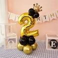 thumbnail image 5 of Chrome Gold Black 32inch 0-9 Number Foil Column Balloons Happy Birthday Party Decorations Balloon, 5 of 10