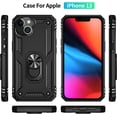 thumbnail image 2 of Shockproof for iPhone 13 Case [Military Grade Drop Protection] with Magnetic Ring Kickstand for Phone Cover. (Black, iPhone 13), 2 of 13