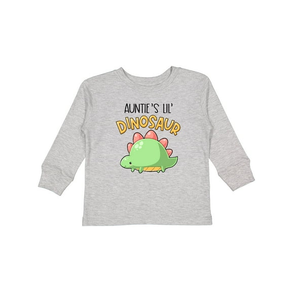 Inktastic Auntie's Lil' Dinosaur with Cute Stegosaurus Boys or Girls Long Sleeve Toddler T-Shirt