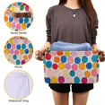 thumbnail image 3 of Yayeee 2 Pack Canvas Storage Basket with Handles for Shelves Fabric Bins Closet Organizer, Watercolor Circles, 3 of 8