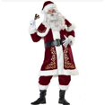 thumbnail image 3 of M-XXXL 2020 Nuevo traje de Papá Noel navideño de terciopelo de lujo para adultos, disfraz para hombre, guantes, chal, sombrero, ropa, cinturón, funda para pies y guantes, 3 of 4