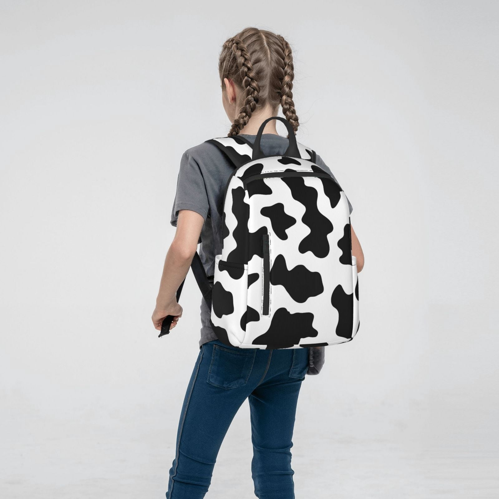 Xecao Milk Cow print Backpack For women men Aesthetic Lightweight Travel Daypack Simple Cute Backpack For Bookbag
