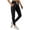 Black, variant on PULI Women's Cotton Jogger Sweatpants, Ribbed Splicing Lounge Pants, Tapered Athletic Workout Joggers with Zipper Pocket