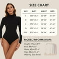 thumbnail image 3 of Womens Long Sleeve Bodysuit Square Neck Sexy Basic Tops Causal Leotard Bodysuit Tops, 3 of 3