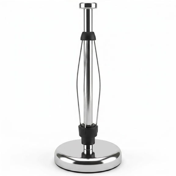XHSGX Brushed Stainless Steel Paper Towel Holder, Weighted Base, Spring Tension Arm, Fits Jumbo Rolls