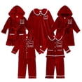thumbnail image 2 of Pijamas de calidad para niños, conjunto de pijamas navideños de terciopelo, ropa de vacaciones de invierno para bebés y niñas, agregue su nombre de texto, ropa de dormir, 2 of 4