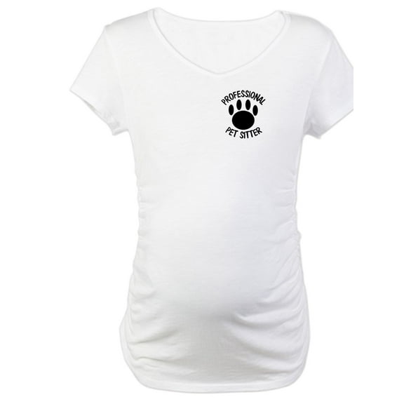 CafePress - Professional Pet Sitter Paw Prin Maternity T Shirt - Cotton Maternity T-shirt, Cute & Funny Pregnancy Tee