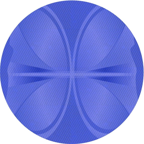 Ahgly Company Indoor Round Patterned Light Slate Blue Area Rugs, 8' Round