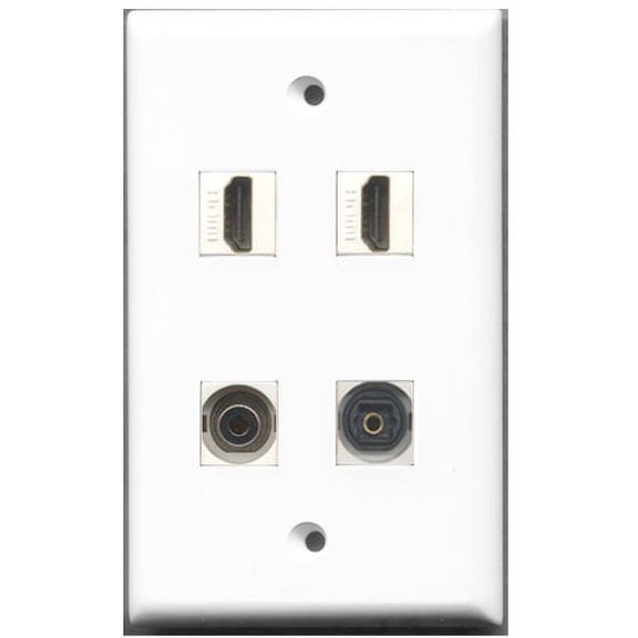 RiteAV - 2 Port HDMI 1 Port Toslink 1 Port 3.5mm Wall Plate