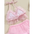 thumbnail image 6 of Bagilaanoe Newborn Baby Girls Swimsuits 2 Piece Bikinis Set Tulle Camisole Tops + Shorts 6M 12M 18M 24M Infant Swimwear Bathing Suit Beachwear, 6 of 8