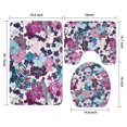 thumbnail image 3 of Pioneer Flower Floral Print Pattern Bathroom Rugs Sets 3 Piece,Toilet Cover Set,Absorbent Non Slip Bathroom Mats Sets with U-Shaped Contour Rug Toilet Rug Set, 3 of 5