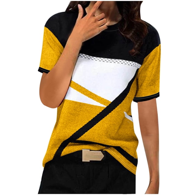 Women's Geometry Printed T-shirt Short Sleeve Blouse