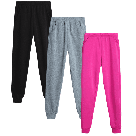 Coney Island Girls’ Sweatpants – 3 Pack Active Fleece Joggers (Size: 7-16)
