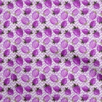 oneOone Cotton Poplin Purple Fabric Fruits Quilting Supplies Print Sewing Fabric By The Yard 42 Inch Wide