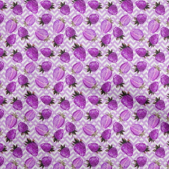 oneOone Cotton Poplin Purple Fabric Fruits Quilting Supplies Print Sewing Fabric By The Yard 42 Inch Wide